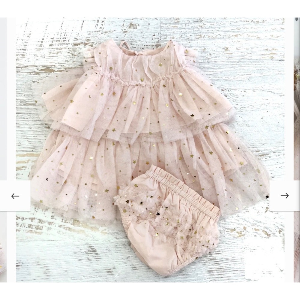 Miss rose sister violet twinkle star dress size 0-3 months new